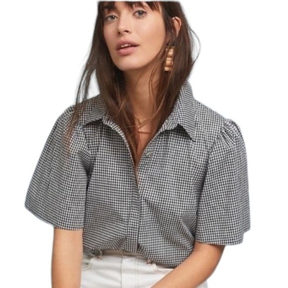 Anthropologie Tops - Anthropologie Eri + Ali Gingham Plaid Checkered Blouse